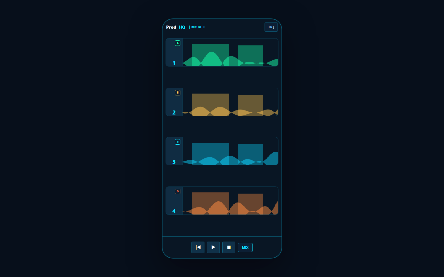 ProdHQ Mobile session on a phone